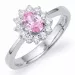 Ovaler rosa zirkon ring aus silber