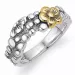 Blumen Ring aus Silber mit 9 Karat Gold