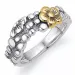 Blumen Ring aus Silber mit 9 Karat Gold