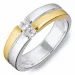 Zirkon Ring aus Silber mit 8 karat Gold