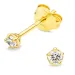 3 mm Zirkon Solitärohrstecker in vergoldetem Silber