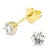 4 mm Zirkon Solitärohrstecker in vergoldetem Silber
