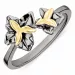 Dark Harmony Blumen Ring aus schwarzes rhodiniertes Silber mit vergoldetem Sterlingsilber