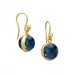 Julie Sandlau blauem Ohrringe in Silber mit 22 Karat Vergoldung blauem Bergkristall weißem Zirkon
