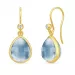Julie Sandlau blauem Bergkristall Ohrringe in vergoldetem Sterlingsilber blauem Bergkristall weißem Zirkon