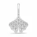 Julie Sandlau Ginkgo Blatt Zirkon Anhänger in Satinrhodiniertes Sterlingsilber weißem Zirkon