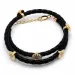 Kollektionsmuster Armband aus Leder und Marguerite Anhänger aus vergoldetem Sterlingsilber