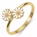 Kollektionsmuster Marguerite weißem Ring aus vergoldetem Sterlingsilber