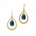 Julie Sandlau Prime droplet tropfenförmigen blauem Bergkristall Ohrringe in vergoldetem Sterlingsilber blauem Bergkristall