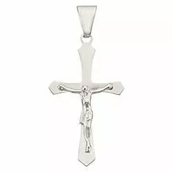 14k Gold Kruzifix Anhänger: Weißgold Jesus, Religiöser Charm