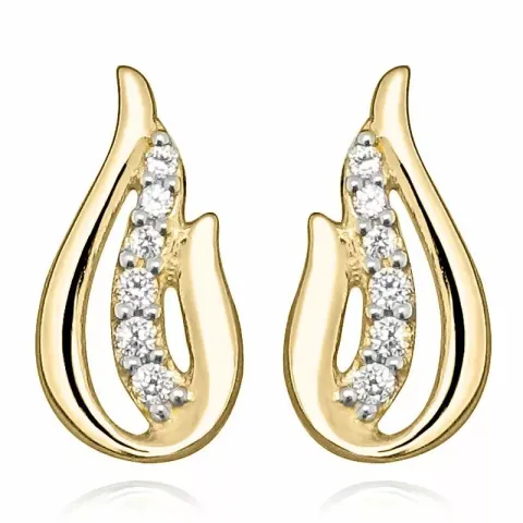 Abstrakt Goldohrringe in 9 Karat Gold mit