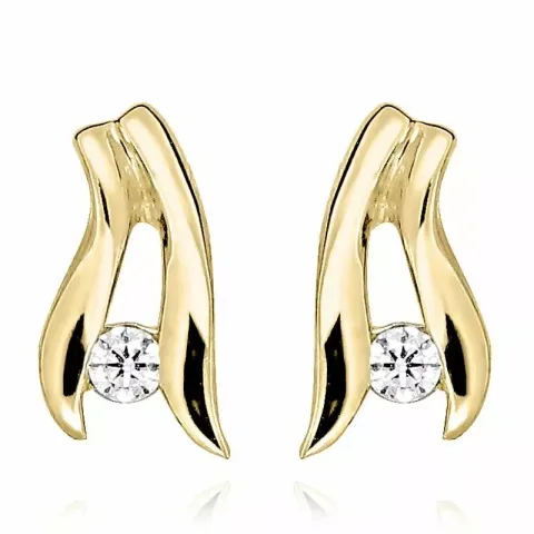 Echten Goldohrring in 9 Karat Gold mit Zirkonen