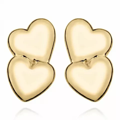 Einfach Herz Ohrringe in 9 Karat Gold