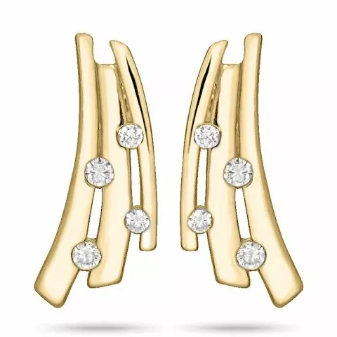 Abstrakt Ohrstecker in 9 Karat Gold mit