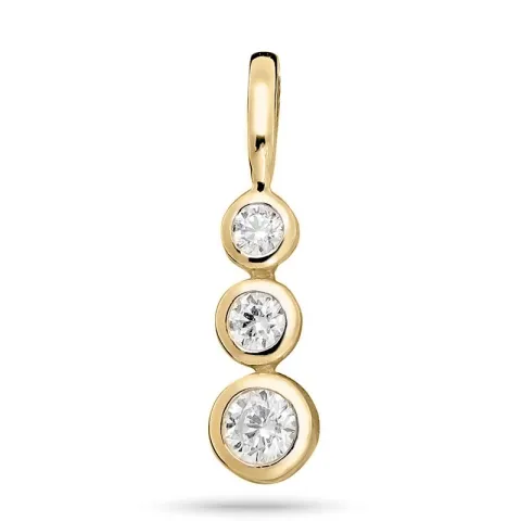 Runder Zirkon Anhänger aus 9 Karat Gold