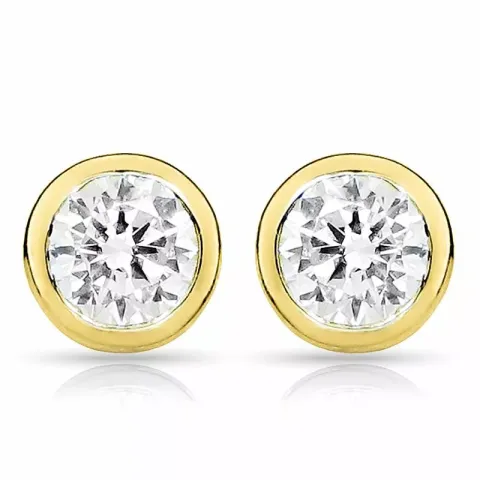 Runden Ohrstecker in 9 Karat Gold mit