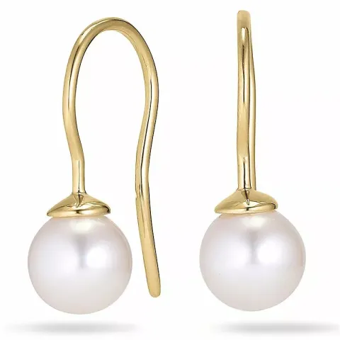 Runden 8 - 9 mm süßwasserperle, aaa-qualität ohrringe in 14 karat gold mit