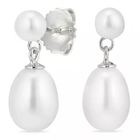7 - 8 mm Perle Ohrringe in Silber