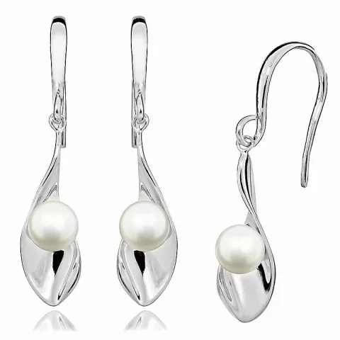 Perle Ohrringe in Silber mit Rhodinierung