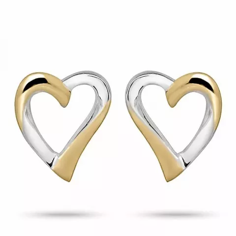 Herz Ohrringe in Silber mit vergoldetem Silber