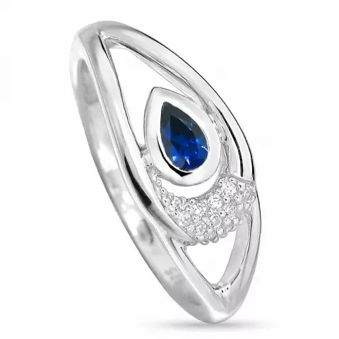 Polierter blauem Ring aus Silber