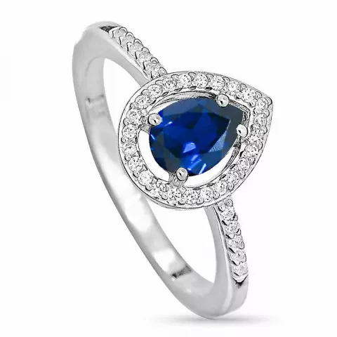 Bezaubernd Tropfen blauem Ring aus Silber