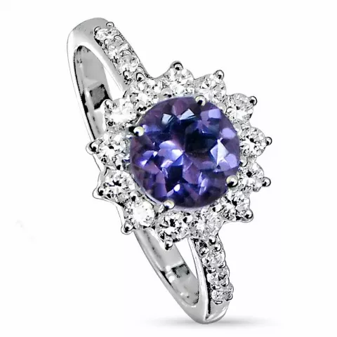 runder violettem Silber Ring aus Silber