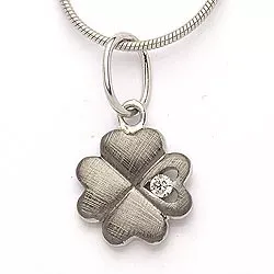 Kleeblatt Anhänger aus schwarzes rhodiniertes Silber