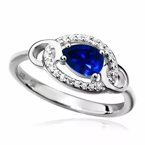 Tropfen blauem Silber Ring aus Silber