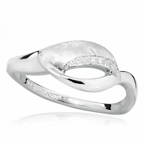 Einfacher weißem Zirkon Ring aus Silber