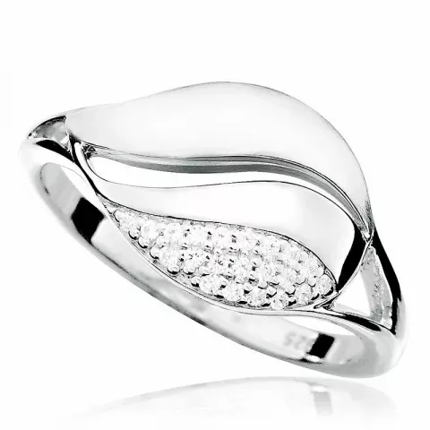Gross weißem Zirkon Ring aus Silber