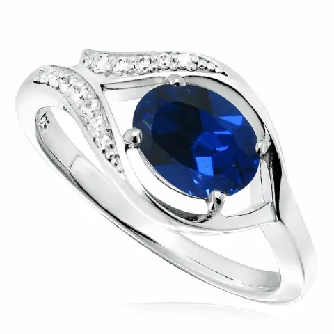 blauem Ring aus Silber