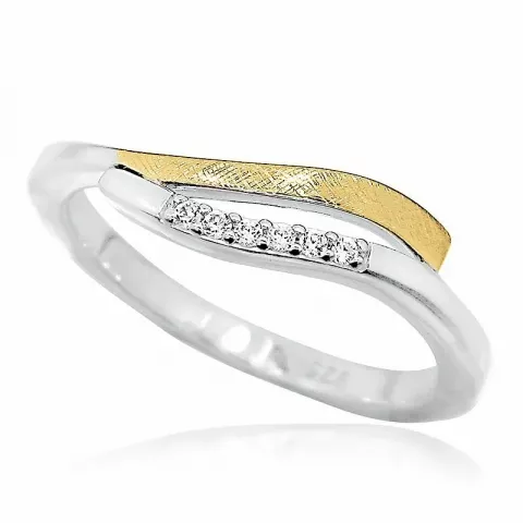 weißem Zirkon Ring aus Silber mit vergoldetem Sterlingsilber