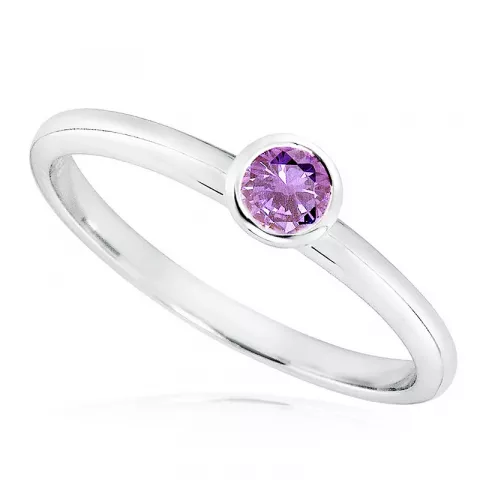 runder violettem Amethyst Ring aus Silber