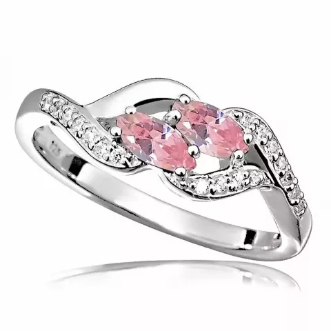 Bezaubernd rosa ring aus rhodiniertem silber