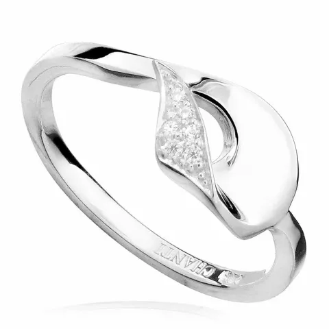 Abstraktem tropfen weißem zirkon ring aus rhodiniertem silber