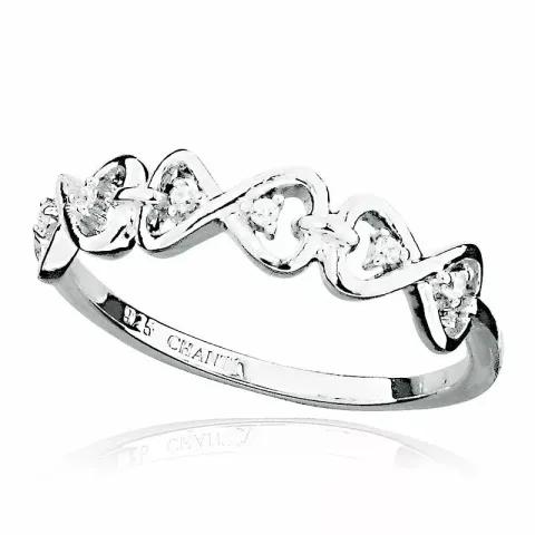 Herz Ring aus rhodiniertem Silber