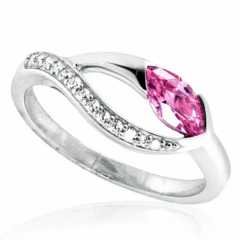 rosa Zirkon Ring aus rhodiniertem Silber