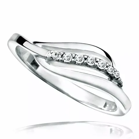 Glatt weißem zirkon ring aus rhodiniertem silber
