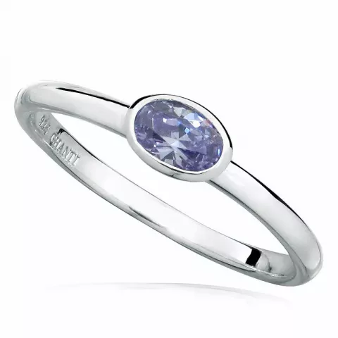 ovaler violettem Zirkon Ring aus rhodiniertem Silber
