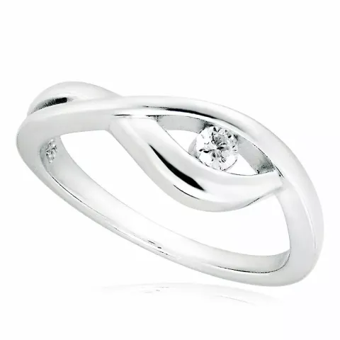 weißem Zirkon Ring aus rhodiniertem Silber