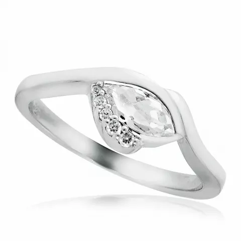 weißem Zirkon Ring aus rhodiniertem Silber