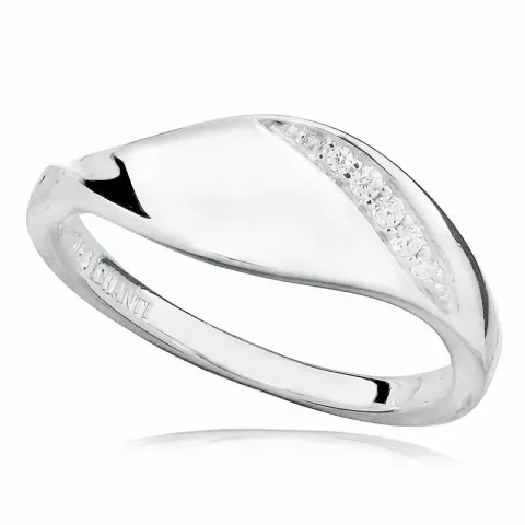 Elegant abstraktem weißem zirkon ring aus rhodiniertem silber