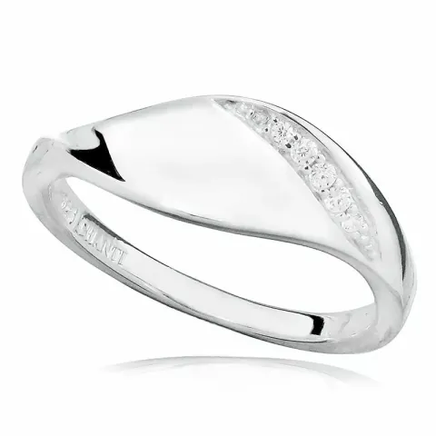 Elegant abstraktem weißem zirkon ring aus rhodiniertem silber