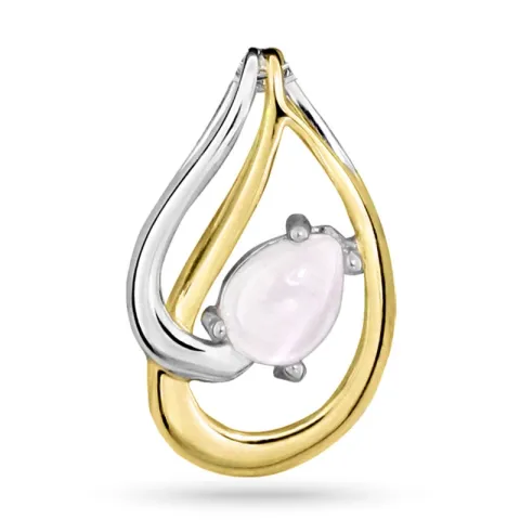 Elegant Quarz Anhänger aus Silber und vergoldetem Sterlingsilber
