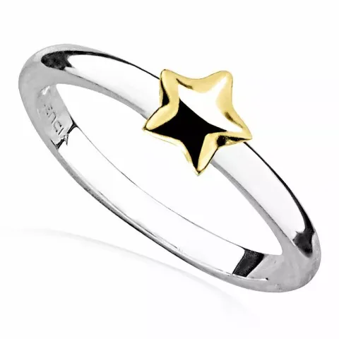 Einfacher stern ring aus silber mit vergoldetem sterlingsilber
