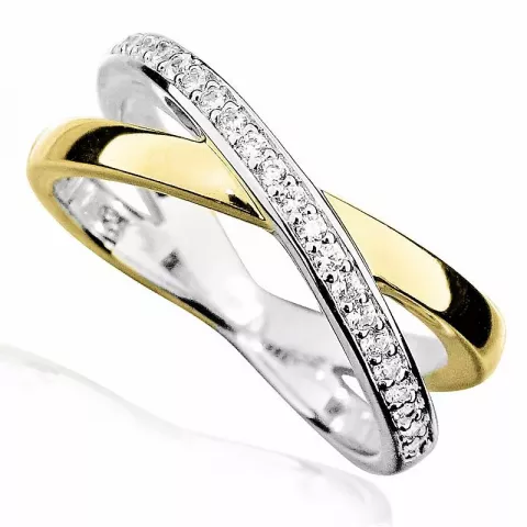 Zirkon Ring aus Silber mit vergoldetem Sterlingsilber