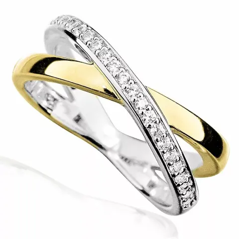 Zirkon Ring aus Silber mit vergoldetem Sterlingsilber