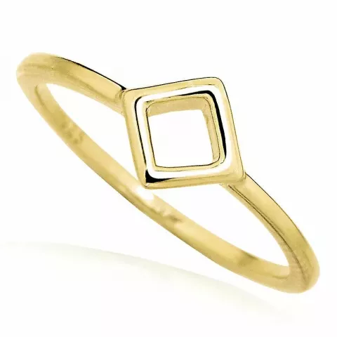 Viereckigem ring aus vergoldetem sterlingsilber