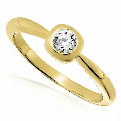 viereckigem Zirkon Ring aus vergoldetem Sterlingsilber